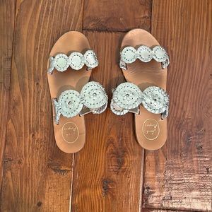 Jack, Rogers, size 2, Miss Lauren, leather, gold sandals